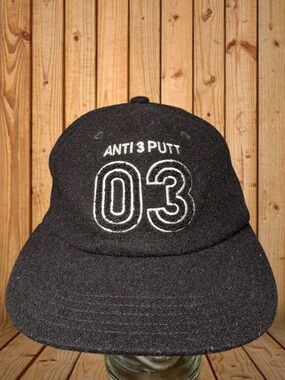 Adidas Anti 3 Putt Black Wool Flat Bill Adjustable Strap Golf Hat/Cap HY1626